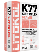 Клей эластичный для плитки, керамогранита и камня SUPERFLEX K77 БЕЛЫй (класс С2 TE S1), LITOKOL