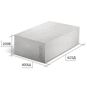 Блок D600 B3,5 F100 625х400х200 газобетонный ровный CUBIBLOCK