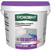 ШПАКЛЕВКА ГОТОВАЯ СУПЕРФИНИШНАЯ ДЛЯ МЕХАНИЗИРОВАННОГО НАНЕСЕНИЯ ОСНОВИТ ЭЛИСИЛК PA39 MW ТОЛЩИНА СЛОЯ 0-2 ММ