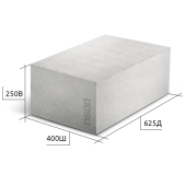 Блок D600 B3,5 F100 625х400х250 газобетонный ровный CUBIBLOCK