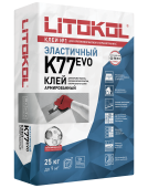 Клей эластичный для плитки, керамогранита и камня SUPERFLEX K77 (класс С2 TE S1), LITOKOL