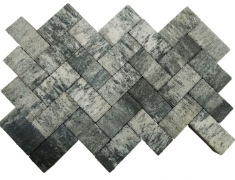 Брусчатка Лидер 40 Прямоугольник 200х100х60мм Color Mix Графит, Лидер 40