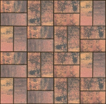 Брусчатка 342 механический завод Прямоугольник ColorMix 200х100х60 мм Вулкан, 342 МЗ