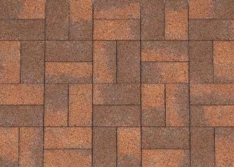 Брусчатка Каменный Век Кирпичик ColorMix 200х100х60 мм. Коричнево-оранжевый Гранит, Каменный век