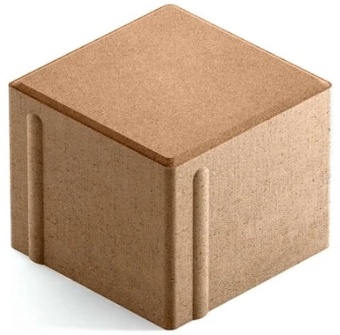 Тротуарная плитка 342 Механический завод Квадрат 100х100х80 Бежевый