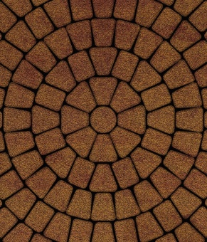 Тротуарная плитка 342 Механический завод Классика круговая из 3 камней Колор микс Каир