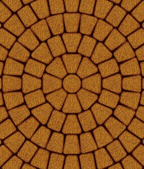 Тротуарная плитка 342 Механический завод Классика круговая из 3 камней Оранжевый