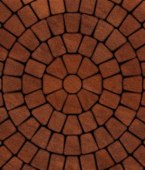 Тротуарная плитка 342 Механический завод Классика круговая из 3 камней Колор микс Вулкан