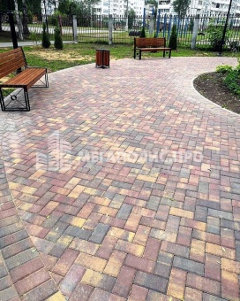 Брусчатка Braer Прямоугольник ColorMix 200х100х60мм цвет Мальва, BRAER