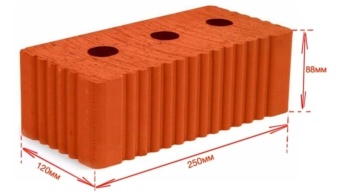 Кирпич полнотелый полуторный (1,4 NF) с тех.пустотами М-200 Мстера