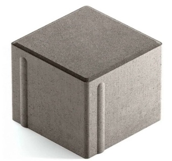 Тротуарная плитка 342 Механический завод Квадрат 100х100х80 Серый