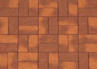 Брусчатка Каменный Век Кирпичик ColorMix 200х100х60 мм. Коричнево-оранжевый, Каменный век