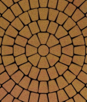 Тротуарная плитка 342 Механический завод Классика круговая из 3 камней Колор микс Каракум