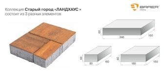 Тротуарная плитка Braer Ландхаус Color Mix Техас толщина 60
