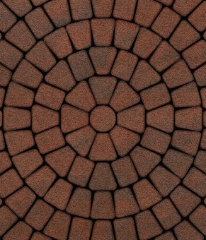 Тротуарная плитка 342 Механический завод Классика круговая из 3 камней Колор микс Гаванна