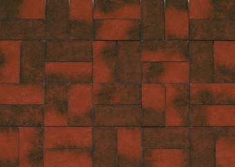 Брусчатка Каменный Век Кирпичик ColorMix 200х100х60 мм. Черно-красный, Каменный век