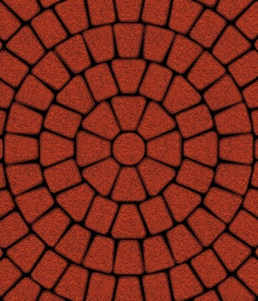 Тротуарная плитка 342 Механический завод Классика круговая из 3 камней Ярко-красный