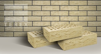 Кирпич облицовочный Слоновая кость рустик одинарный Terex