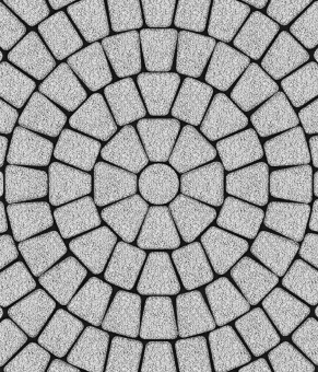 Тротуарная плитка 342 Механический завод Классика круговая из 3 камней Белый