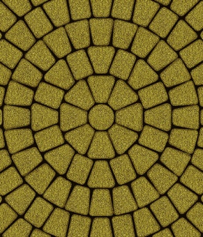 Тротуарная плитка 342 Механический завод Классика круговая из 3 камней Желтый